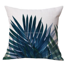 Tropical Leaves Series Cotton & Linen Burlap Square Throw Pillow Covers for Sofa